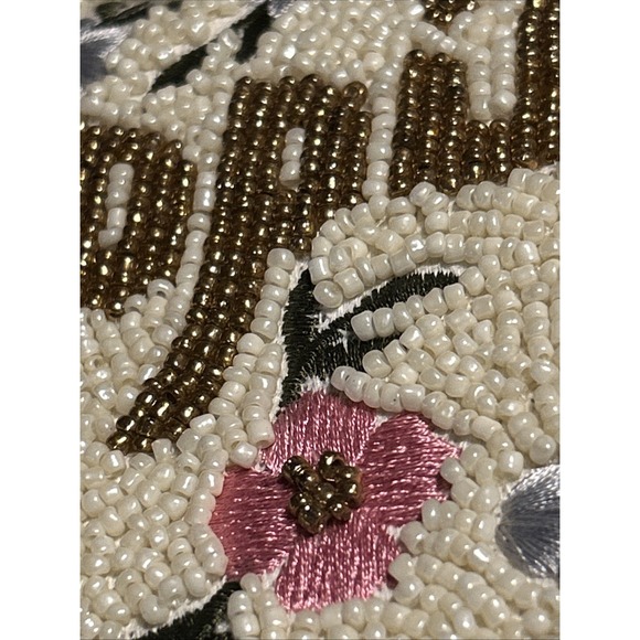 Francesca's Happily Ever After Beaded Clutch Bride Wedding Shower Handbag Purse - Picture 9 of 9